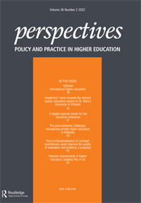 Cover image for Perspectives: Policy and Practice in Higher Education, Volume 26, Issue 2, 2022