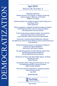 Cover image for Democratization, Volume 26, Issue 3, 2019