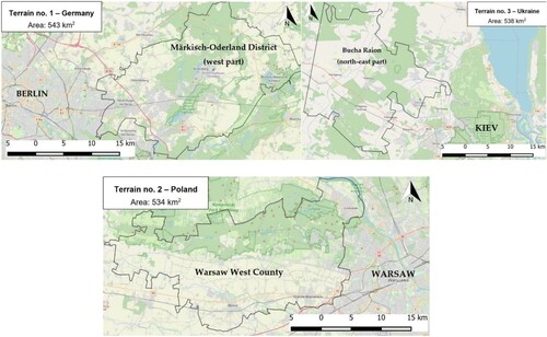 Figure 1. Localisation of tested areas.