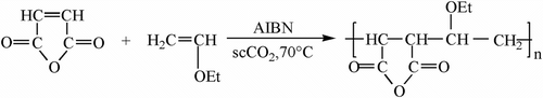 Scheme 1 Synthesis of an alternation copolymer of P(MA-alt-EVE) in scCO2.