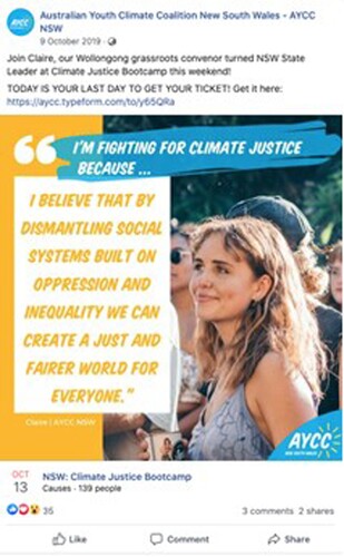 Figure 1. AYCC NSW Climate Justice Bootcamp, October 2019.
