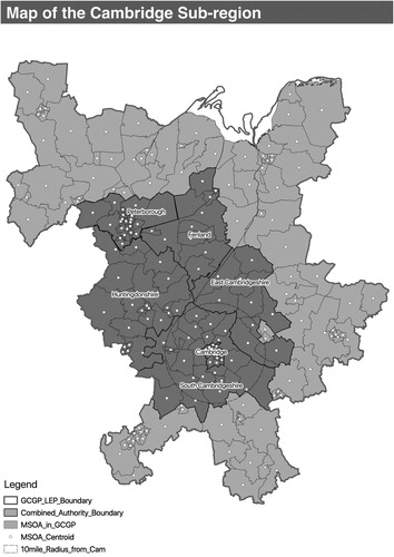 Figure 6. Local and regional authorities in the Cambridge and Peterborough Combined Authority area