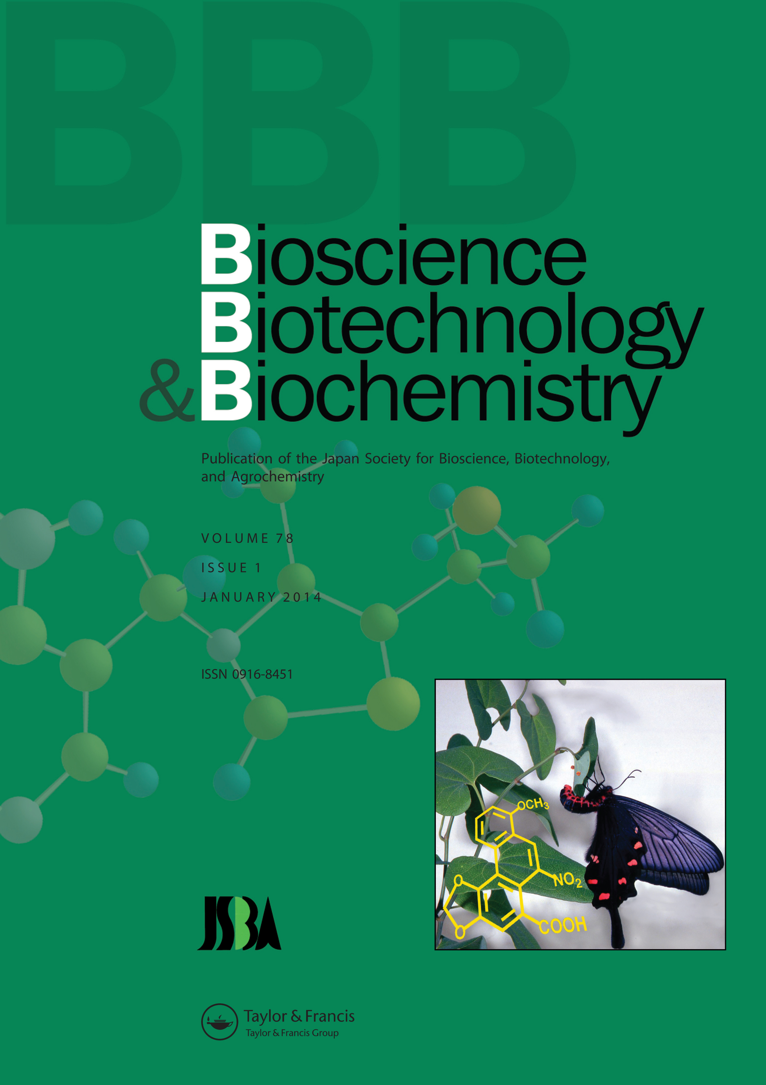 Cover image for Bioscience, Biotechnology, and Biochemistry, Volume 78, Issue 1, 2014