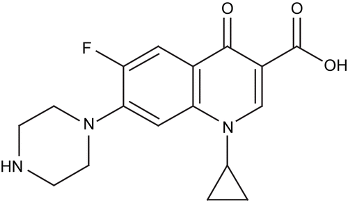 Figure 1.  Structure of ciprofloxacin.