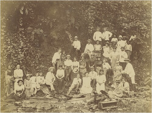 Figure 1. Photo (1895–1897) “Picnic party at Papase’ea Sliding Rocks, outside Apia;” Mitchell Library, State Library of New South Wales, Australia, PXE708-4.