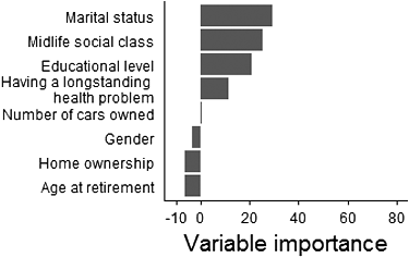 Figure 3. Ranking of socio-demographic correlates in variable importance.