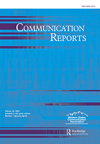 Cover image for Communication Reports, Volume 36, Issue 1, 2023