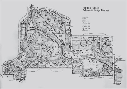 Fig. 3 Schematic design map of Ruffey Lake Park, 1974 (Source: Calder et al., Citation1974).