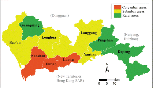 Figure 3. Administrative districts of Shenzhen city.