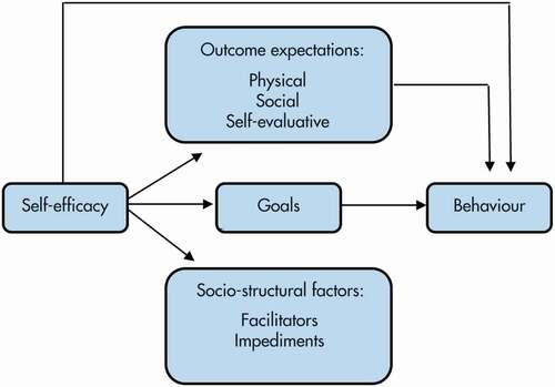 Figure 1. Bandura’s SCT model (Bandura, Citation2004, p. 146)