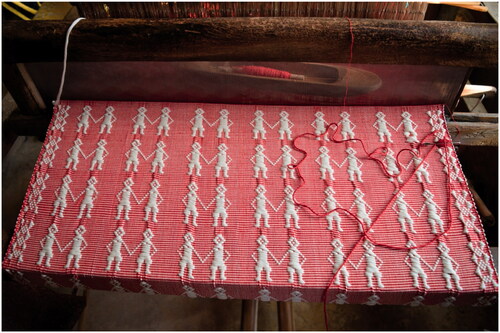 Figure 2 Adaptation of the traditional Pinilian supplementary weft method used by weavers based in Santiago, Ilocos Sur. Photo Credit: Kelly, R. (2019).