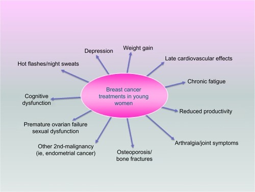 Figure 1 Breast cancer diagnosis and treatment effects on young women.