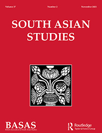 Cover image for South Asian Studies, Volume 37, Issue 2, 2021
