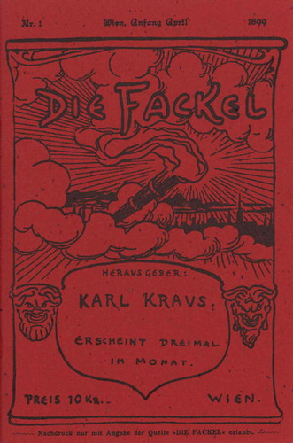 Figure 1. Reproduction of the original cover of Die Fackel (public domain), via Wikimedia Commons.