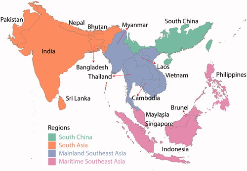 Figure 1 Study area of the Indo-Malaysian region.