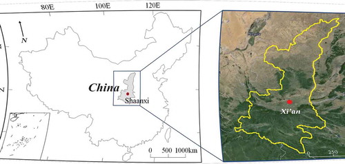 Figure 1. Geographical location of Xi’an sampling site in Shaanxi Province, China.