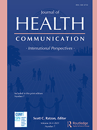 Cover image for Journal of Health Communication, Volume 26, Issue 7, 2021