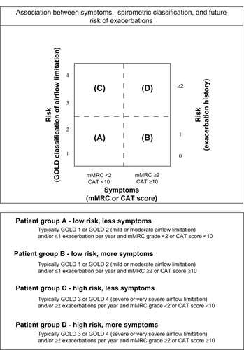 Figure 1 Global strategy for diagnosis, management and prevention of COPD: combined assessment of COPD.