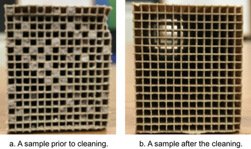 Figure 6. Comparisons of samples before and after of cleaning.
