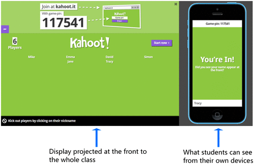 Figure 1. Display of Kahoot! when joining the game.