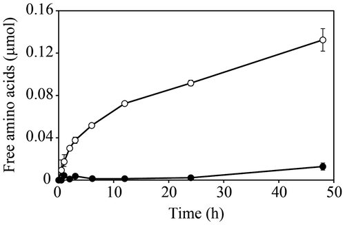Fig. 1. Protease/peptidase activity toward core-proteins of AGP in the culture medium of F. velutipes.
