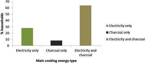 Figure 3. Electrified Urban Households by Type of Cooking Fuel. Source: Authors’ calculations from LCMS 2010 data, CSO Citation2012.