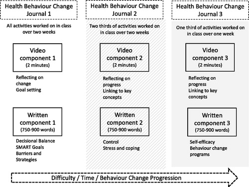Figure 1. Three linked health behaviour journal assessments.