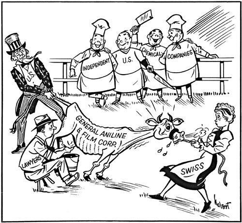 Figure 3 This Cartoon Accompanied early 1960s Advertisements that Put the Case for Privatisation of General Aniline & Film. For two decades after 1945 the sale of the corporation was hampered by disputes over ultimate ownership. Edelstein Collection.