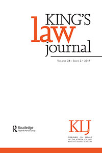 Cover image for King's Law Journal, Volume 28, Issue 2, 2017