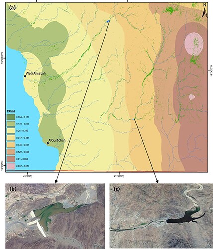 Figure 14. (a, b) Sand blankets overlaying the bed rocks and dominant for several metres, which represents a significant medium for water resources.