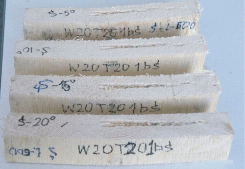 Figure 8. Kerfs in flat spruce samples.