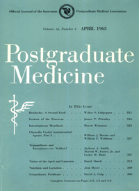 Cover image for Postgraduate Medicine, Volume 33, Issue 4, 1963
