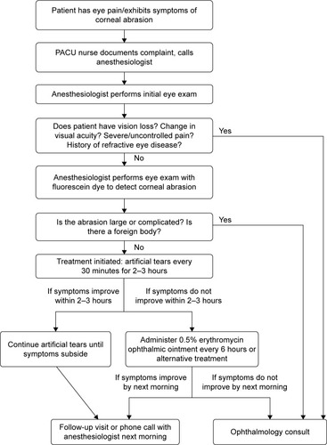 Figure 1 Algorithm for the management of preoperative corneal abrasions.