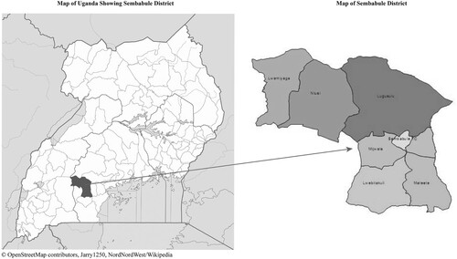 Figure 1. A map of Uganda and Sembabule District.