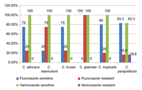 Figure 3 Antifungal susceptibility pattern of azoles in BSI.