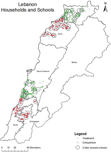 Map 1. Pilot households and comparison households.