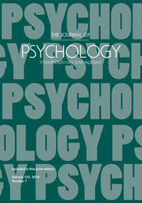 Cover image for The Journal of Psychology, Volume 153, Issue 7, 2019