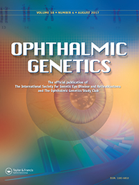 Cover image for Ophthalmic Genetics, Volume 38, Issue 4, 2017