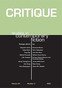 Cover image for Critique: Studies in Contemporary Fiction, Volume 62, Issue 3, 2021