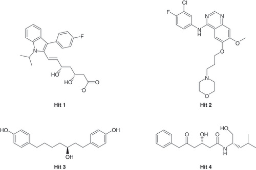 Figure 3. Chemical structures of the final four hit compounds.