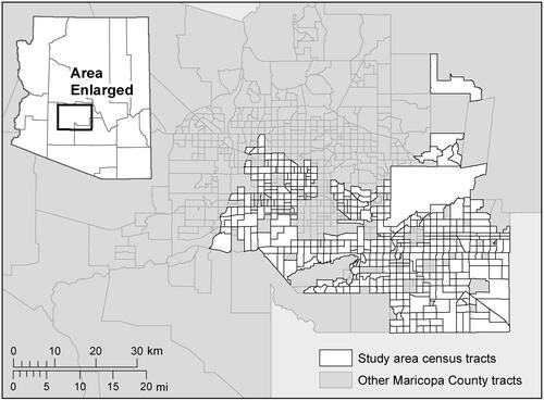 Figure 1. Maricopa County, Arizona, study area census tracts.