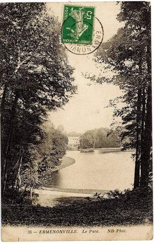 Figure 4. Post card of park and lake at Ermenonville. from the site Geneanet: https://www.geneanet.org/cartes-postales/view/5911317#0.