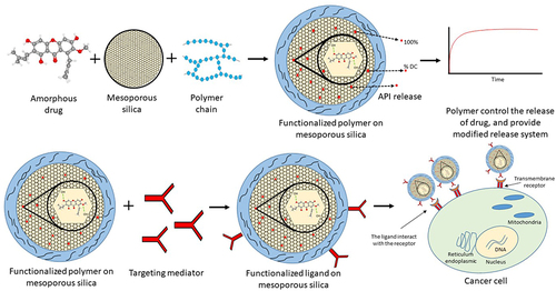 Figure 8 Functionalized polymer/ligand on mesoporous silica.