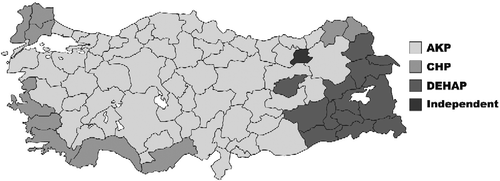 Figure 2a Electoral map for 2002.