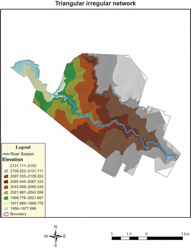 Figure 7. Elevation and surface water map of the study area.