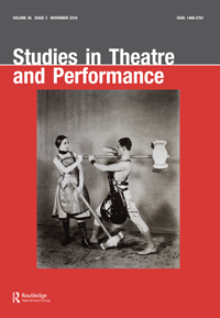 Cover image for Studies in Theatre and Performance, Volume 36, Issue 3, 2016