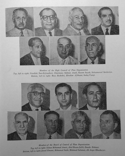 Figure 1. Iranian technocratic elite at Plan Organization. Source: Historical Review of Second Development Plan. Archive of British Library.