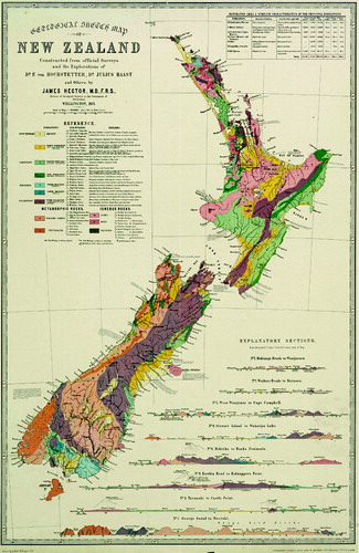 Figure 4 Geological map of New Zealand produced for the 1873 Vienna Exhibition. Archives New Zealand, R17916894.