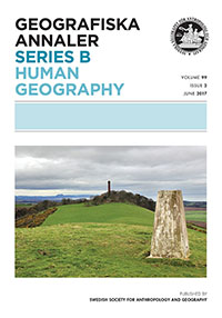 Cover image for Geografiska Annaler: Series B, Human Geography, Volume 99, Issue 2, 2017