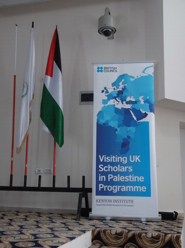 The ‘Visiting UK Scholars in Palestine Programme’ banner